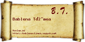 Bablena Tímea névjegykártya