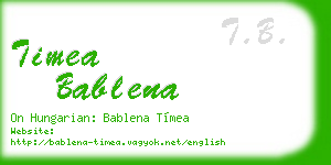 timea bablena business card