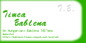 timea bablena business card